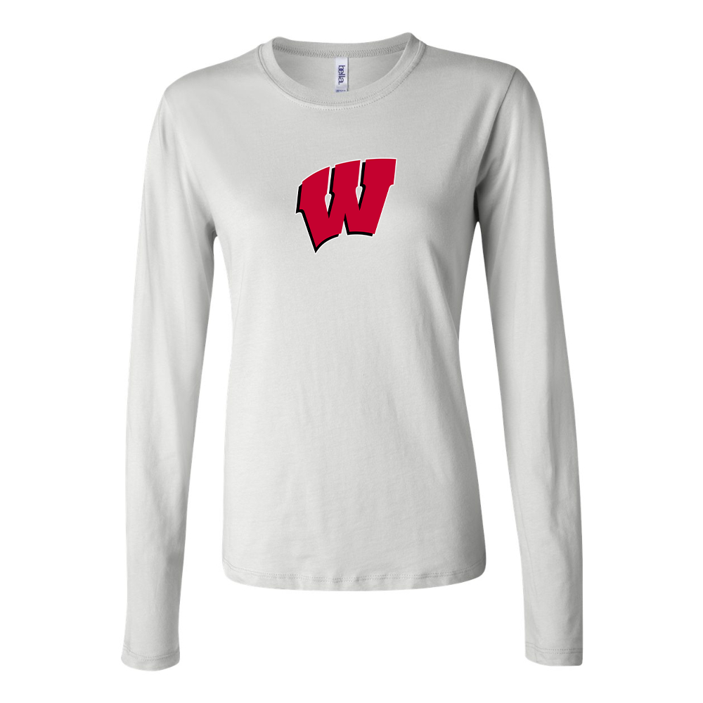BELLA CANVAS Women’s Wisconsin Badgers Jersey Long Sleeve Tee